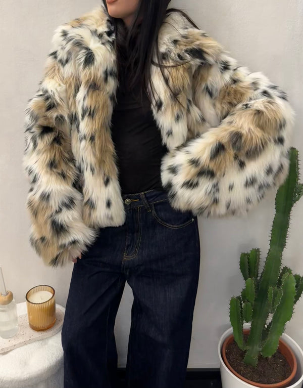 Fur faux animalier