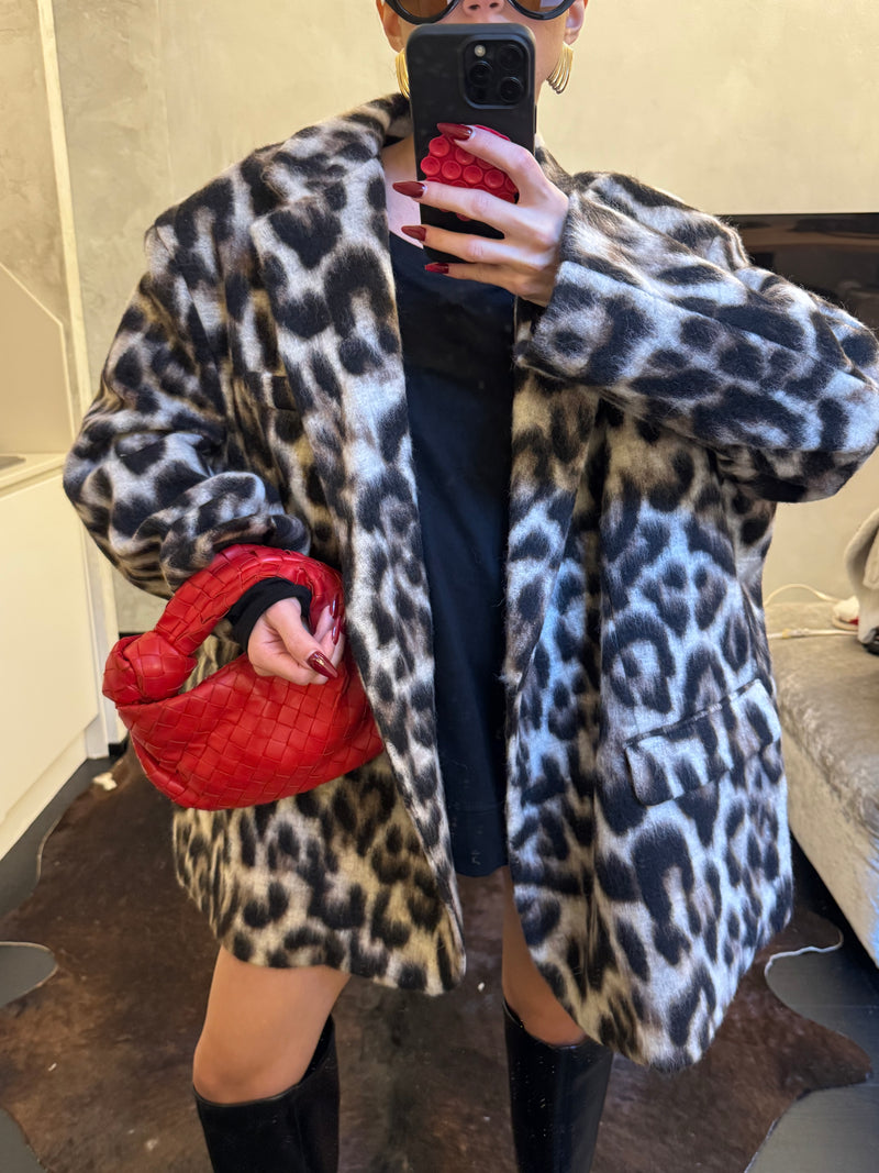 Blazer animalier in lana