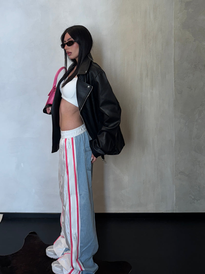 Jeans double line pink