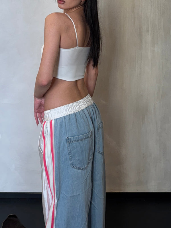 Jeans double line pink